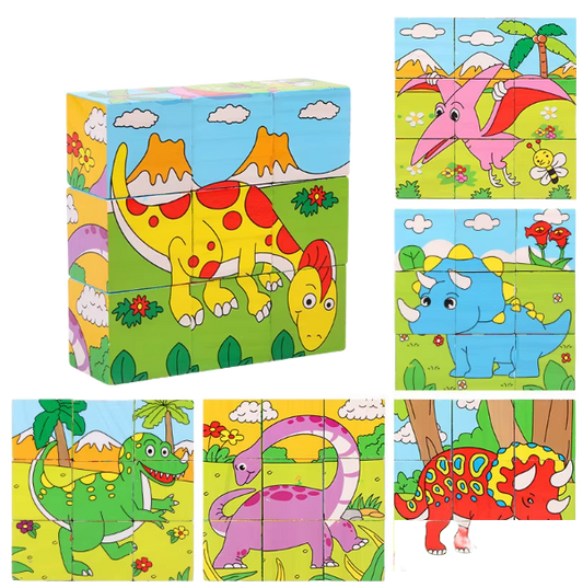 3D Pusselklossar för Små Barn 6 i 1 - Motorik och Lek i Ett