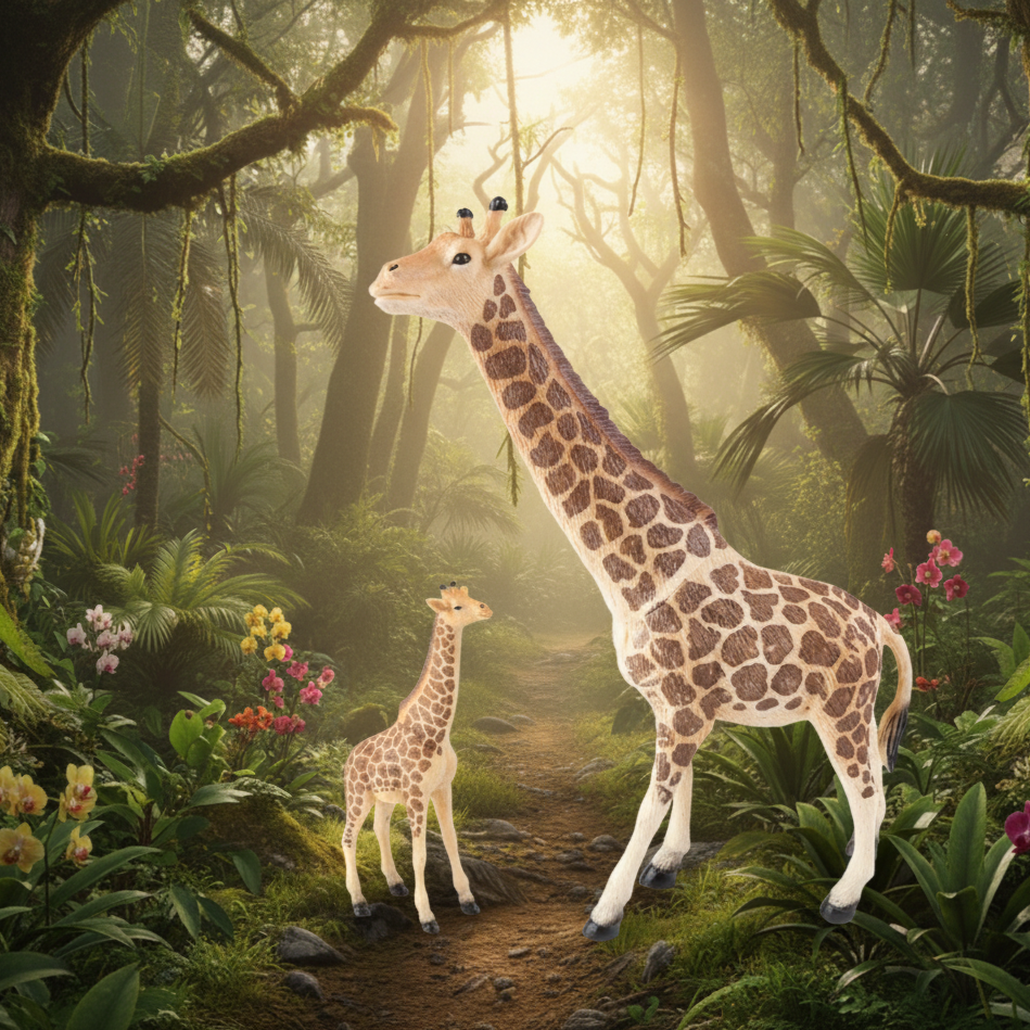 Realistisk Giraff Modell – Upptäck savannens djur