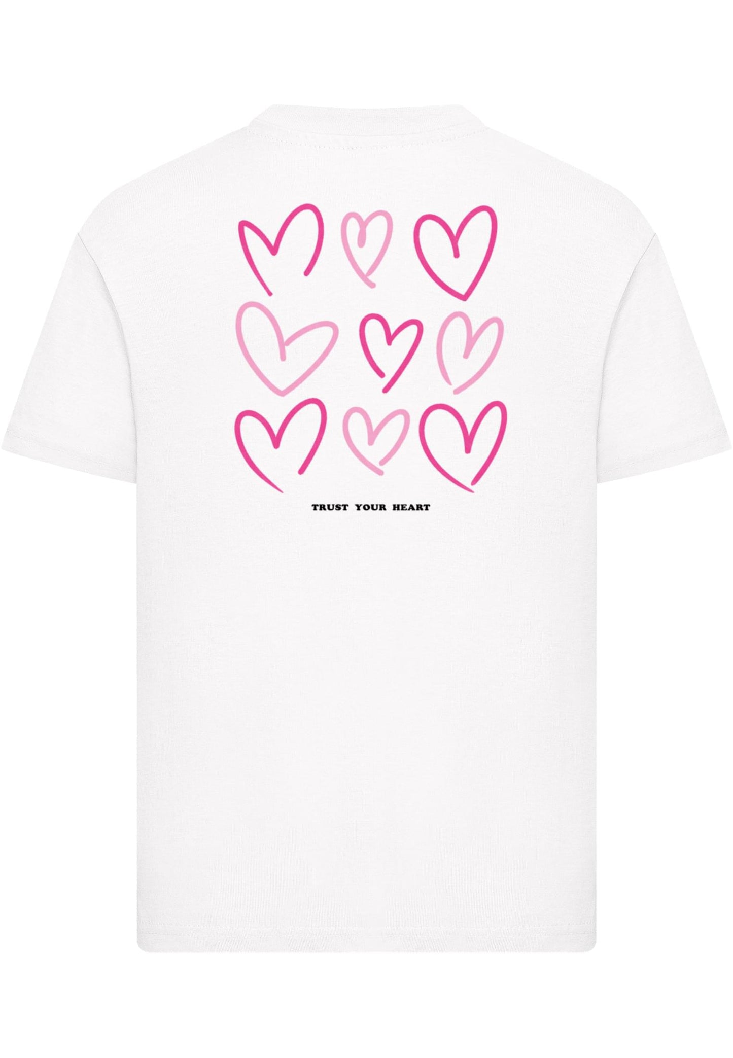 MT Kids Always Trust Your Heart Tee i färgen vit bakifrån mot ljus bakgrund