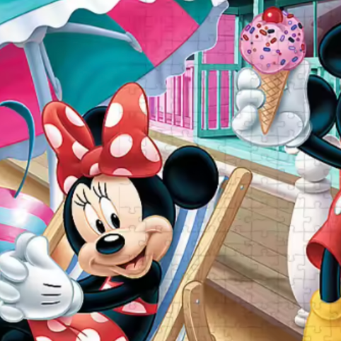 Tecknat Pussel för Barn – Strandmotiv med 108 Bitar