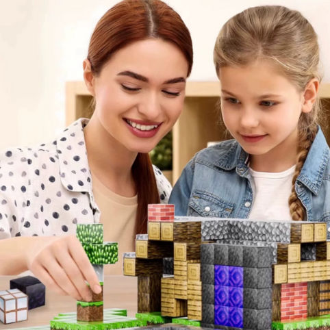 Magnetiska Byggklossar TV-spel-motiv 2 Figurer - 249 Bitar