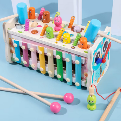 Bultbräda Leksak – Montessori Leksak i Trä - Blå