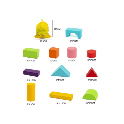 Träbyggklossar Förvaringspåse – Montessori Leksak