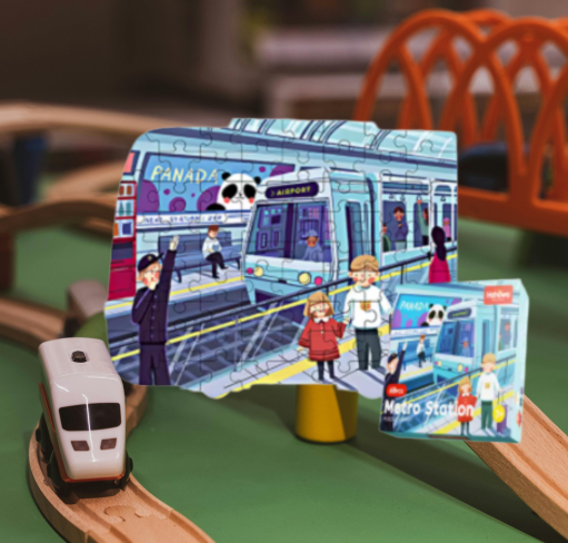 Tågstation Pussel – Montessori Lärande för Barn