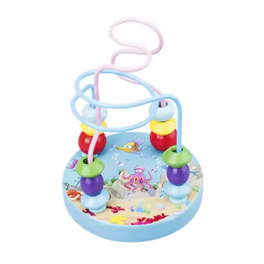 Montessori Kulbana Leksak Pedagogisk Trä - Bläckfisk i blå - bläckfisk produktbild