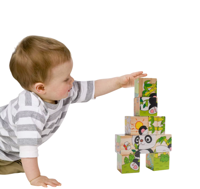 3D Pusselklossar för Små Barn 6 i 1 - Motorik och Lek i Ett