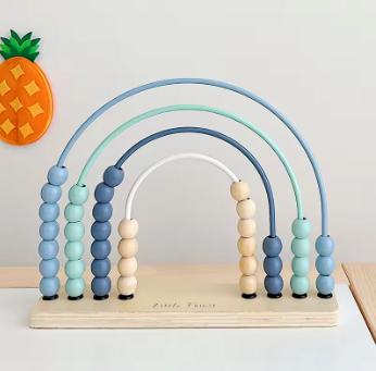 Träabacus för Barn – Montessori Matte och Lek - Blå