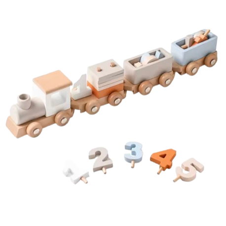 Montessori Trätåg – Leksak Som Främjer Lärande - Tåg Med Vagnar