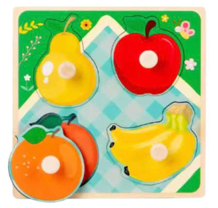 Montessori Pussel Frukter 4 Bitar för Småbarn