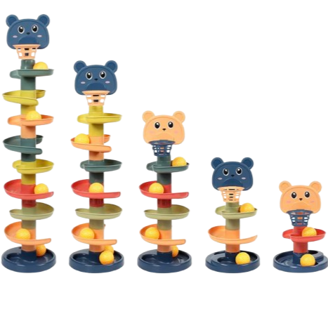 Bollbana och Stapeltorn – Rolig & Pedagogisk Leksak för Barn - 9 Våningar - 9 Bollar
