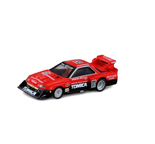 Takara Tomy Tomica Skyline Turbo modellbil mot vit bakgrund