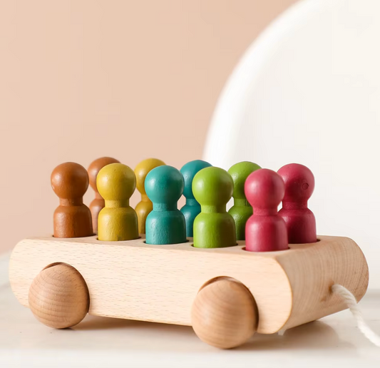 Träbil Träfigurer Montessori - Trä