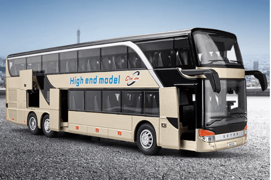 Långfärdsbuss i Metall för lek & samling - Guld