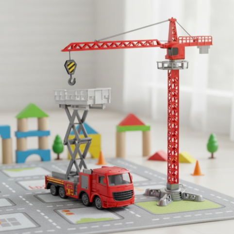 Construction Crane & Fire Truck 2-pack