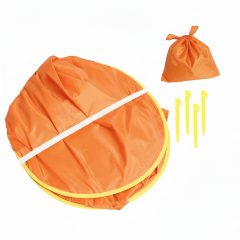 Ihopfällt orange pop-up UV-tält med förvaringspåse och tältpinnar