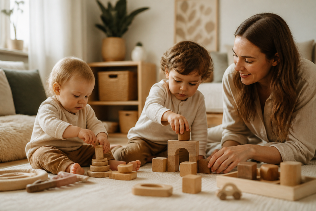 Öppen lek med Montessori: Hållbara träleksaker som växer med barnet 1–5 år