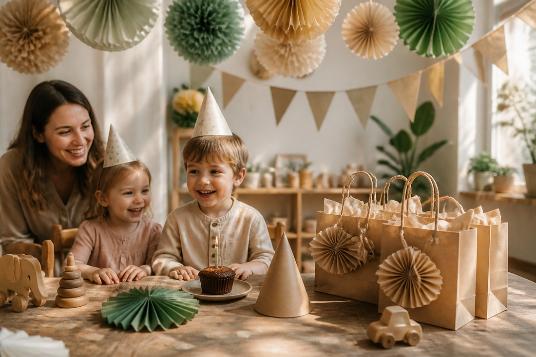 Plastfritt barnkalas: Hållbara pappersdekorationer och träleksaker