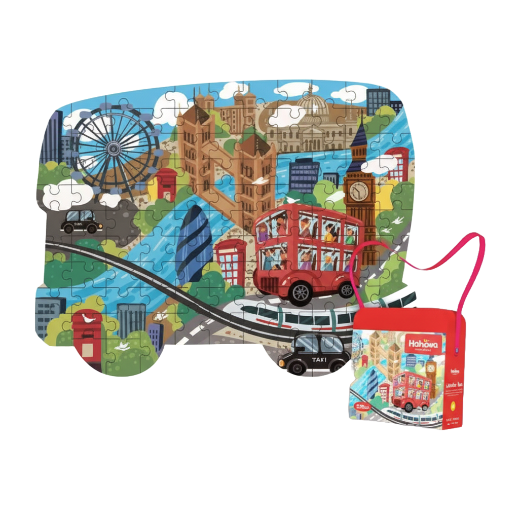 London Buss Pussel – Montessori Lärande för Barn