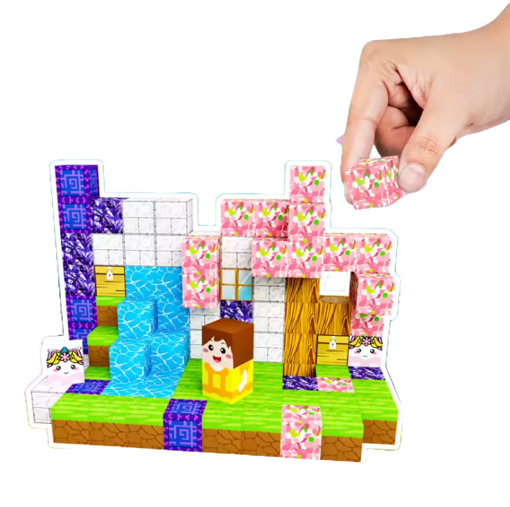 Magnetiska Byggklossar TV-spel-motiv - 100 Bitar