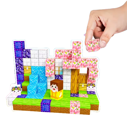 Magnetiska Byggklossar TV-spel-motiv - 100 Bitar