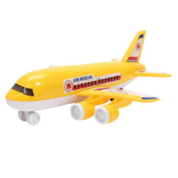 Stort Leksaksflygplan Med Dekaler - Gul