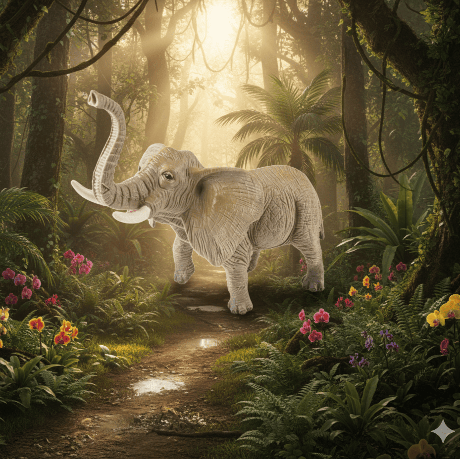 Realistisk Elefant Modell – Upptäck savannens djur