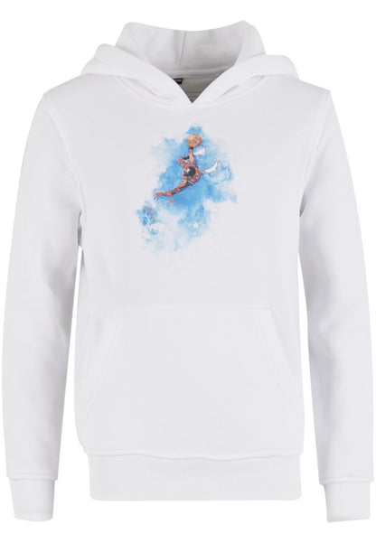 MT Basketball Clouds Hoody Kids i färgen vit framifrån mot ljus bakgrund
