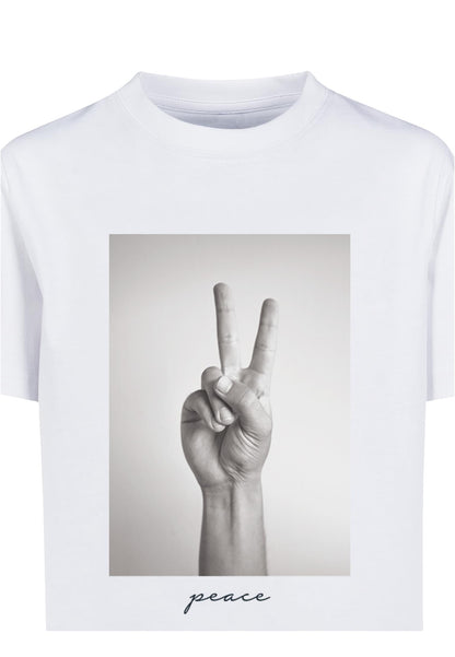 MT Kids Peace Sign Tee - white 134/140
