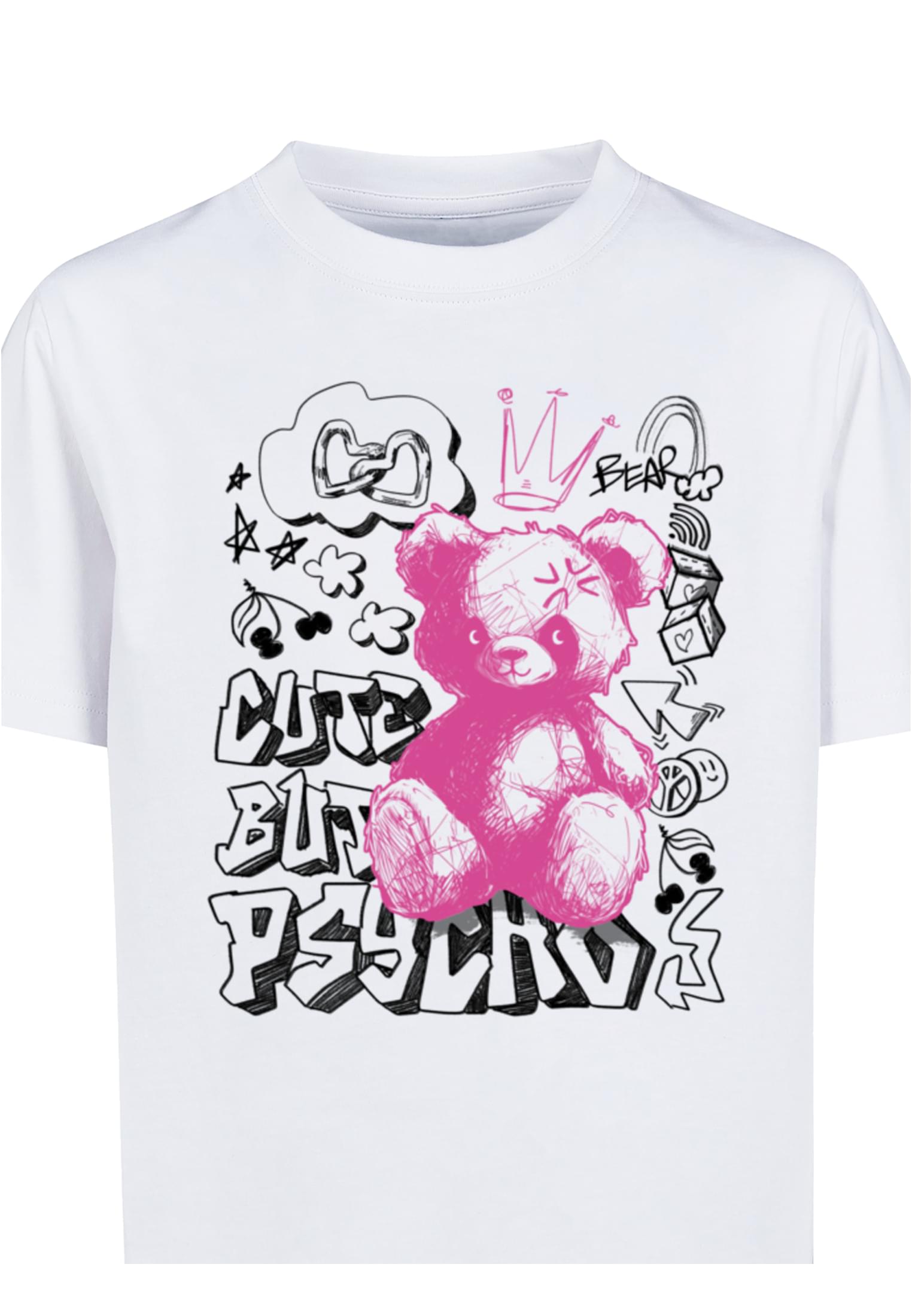 MT Kids Cute But Psycho Tee i färgen vit i närbild mot ljus bakgrund