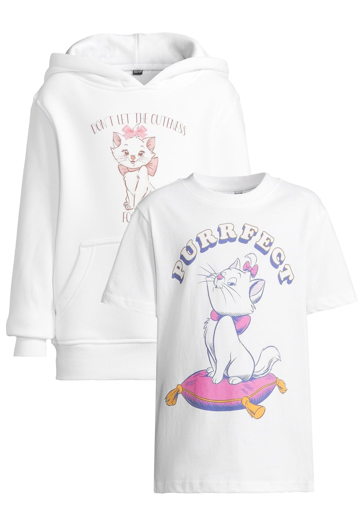 T-Shirt & Hoody 2 Pack Aristocats i färgen vit framifrån mot ljus bakgrund