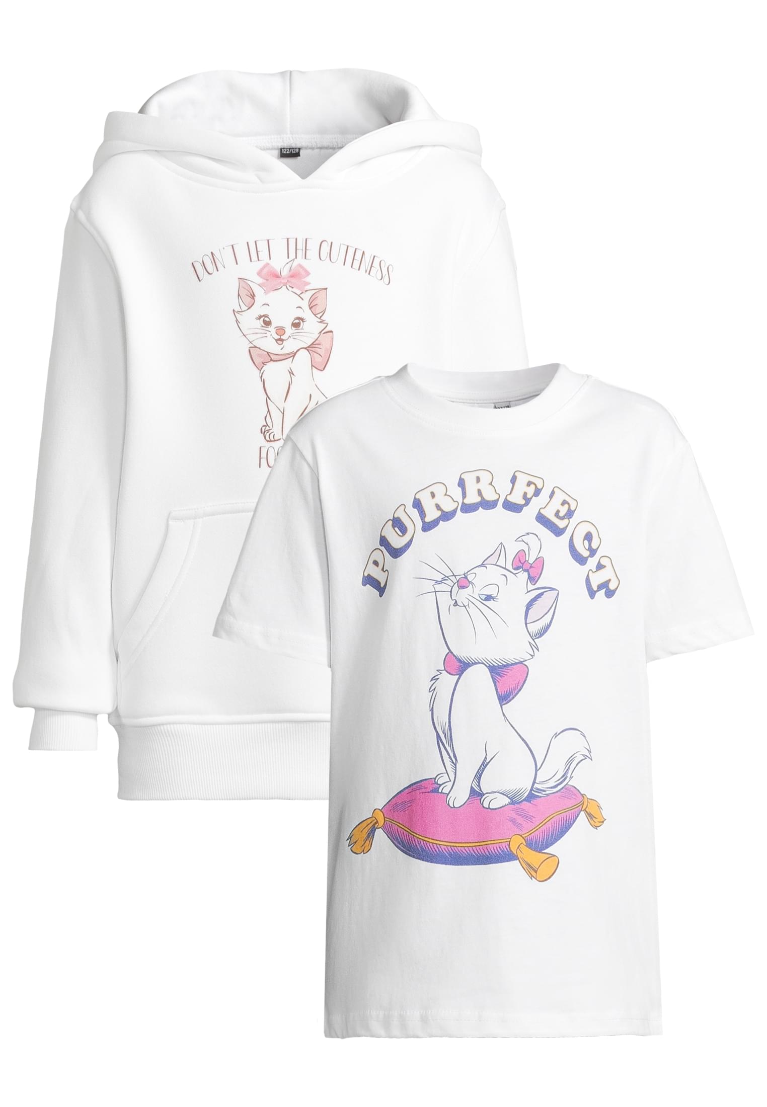 T-Shirt & Hoody 2 Pack Aristocats i färgen vit framifrån mot ljus bakgrund