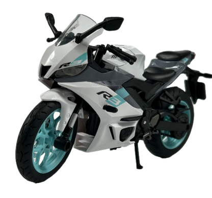 Motorcykel Premium Mini MC Modell - Skala 1:12 Lysande Lyktor