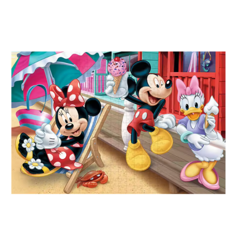 Tecknat Pussel för Barn – Strandmotiv med 108 Bitar