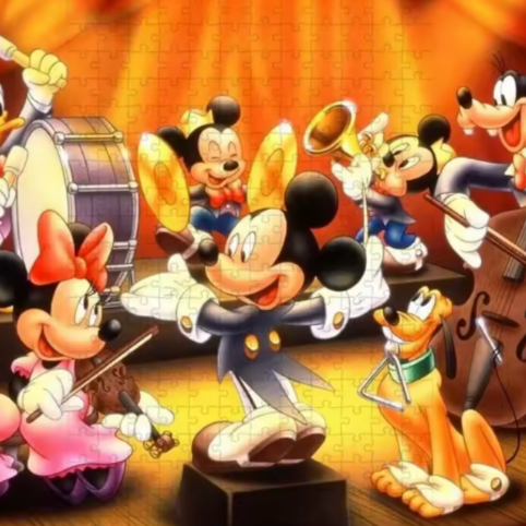 Tecknat Pussel för Barn – Orkestermotiv med 108 Bitar