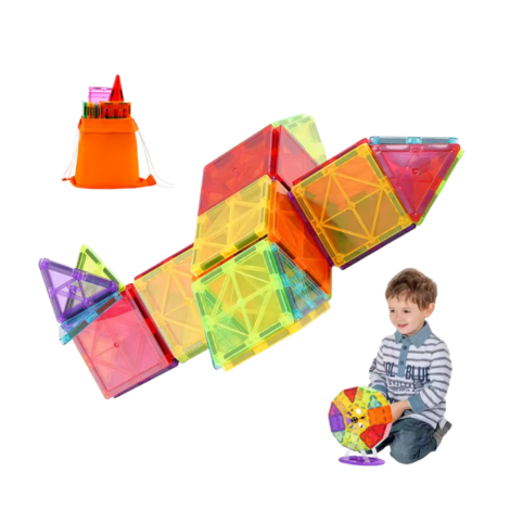 Magnetiska Byggklossar - Montessori - 121 Bitar