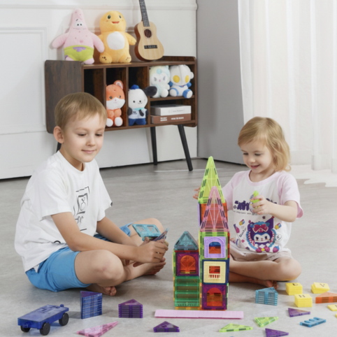 Magnetiska Byggklossar - Montessori - 121 Bitar