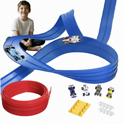 Justerbar Flexibel Bilbana med 2 Banor - 4 Bilar