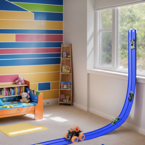 Justerbar Flexibel Bilbana med 2 Banor - 4 Bilar