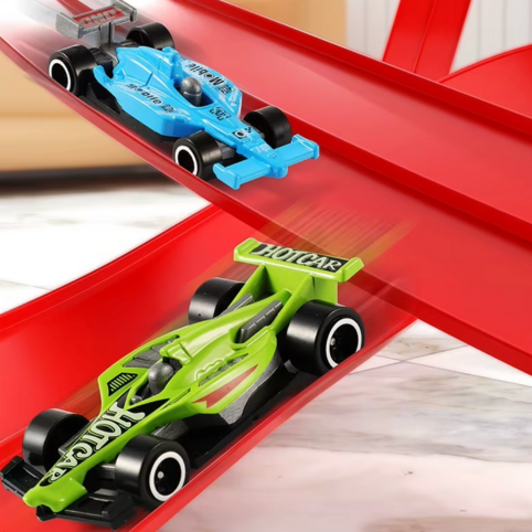 Justerbar Flexibel Bilbana med 2 Banor - 4 Bilar