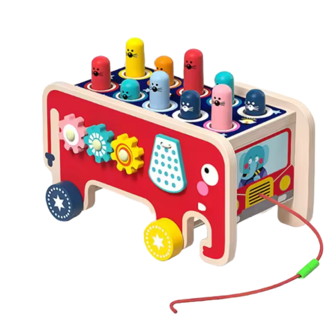 Bultbräda Leksak – Montessori Leksak i Trä - Röd