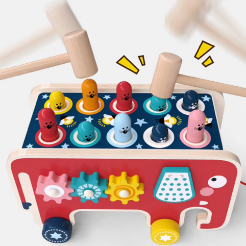 Bultbräda Leksak – Montessori Leksak i Trä - Röd