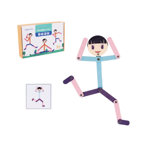 Trämänniska Leksaksset– Montessori Leksak - Tjej