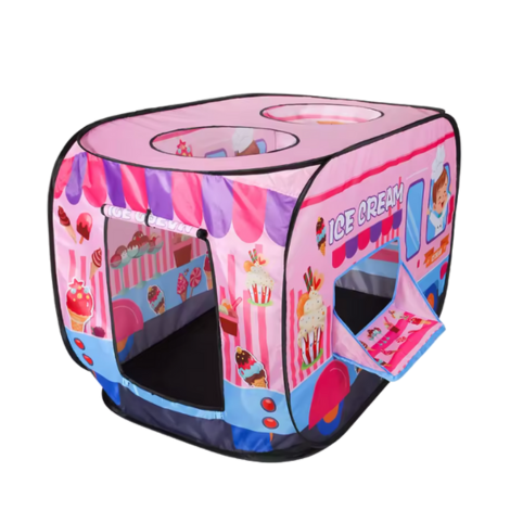 Lektält - Tält för Lek - Rosa Glassbil