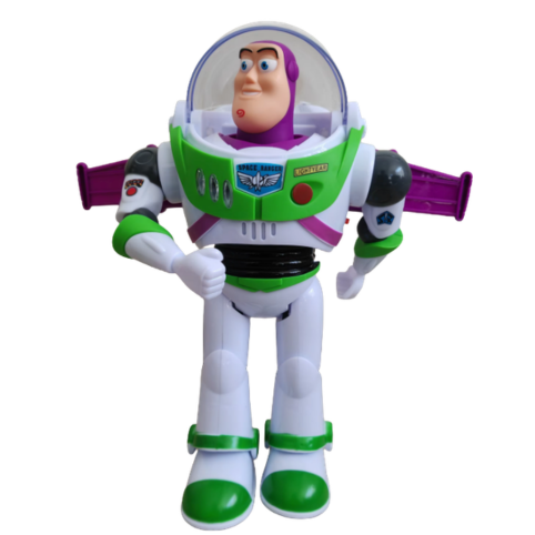 Buzz Lightyear-figur mot vit bakgrund