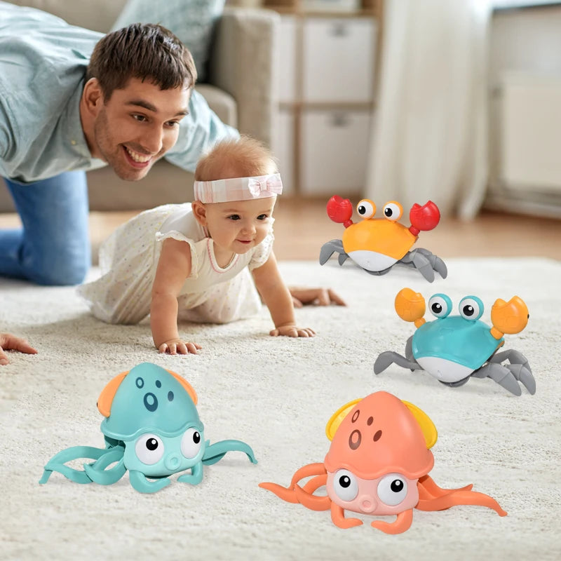 Krypande Krabba Bläckfisk