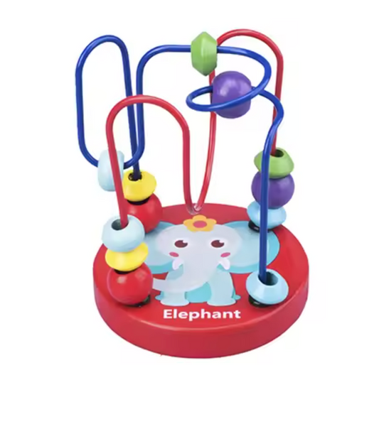 Montessori Kulbana Leksak - Pedagogisk Trä Leksak - Röd - Elefant