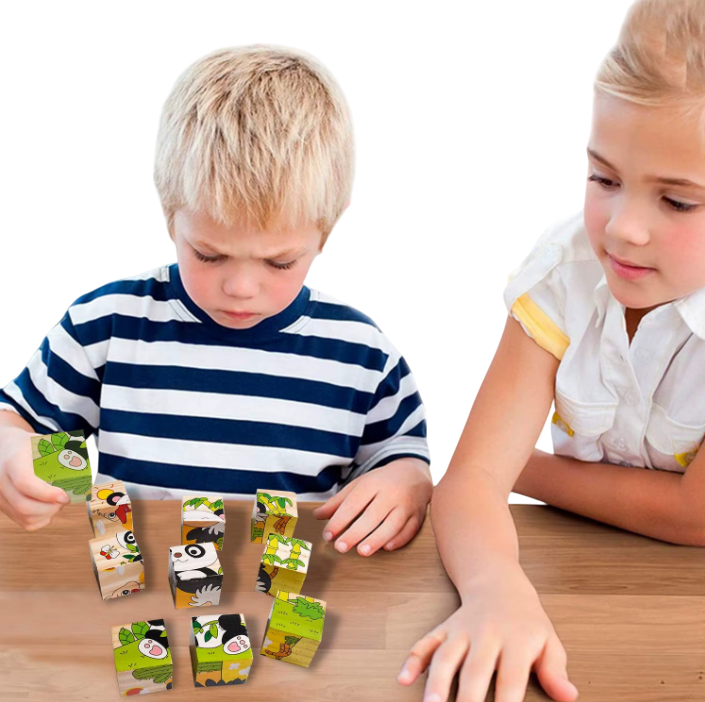3D Puzzle Blocks for Toddlers 6 in 1 - Motor Skills and Play in One