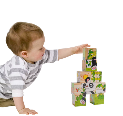 3D Puzzle Blocks for Toddlers 6 in 1 - Motor Skills and Play in One