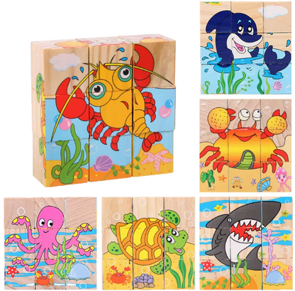3D Puzzle Blocks for Toddlers 6 in 1 - Motor Skills and Play in One