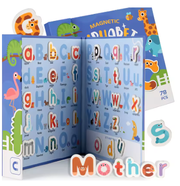 Magnetiska Bokstavskort – Montessori Aktivitetsbok